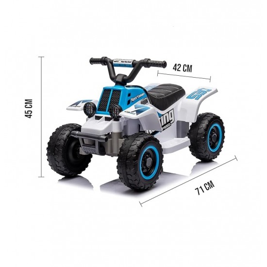 ATV electric pentru copii cu muzica si lumini 12V Albastru