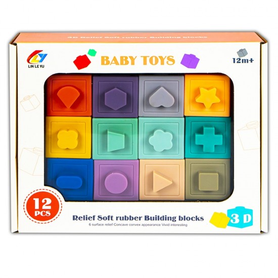 Cuburi senzoriale pentru bebelusi 12 piese