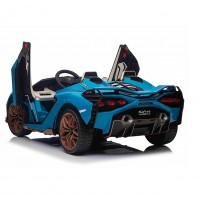 Masinuta electrica cu telecomanda si 2 motoare Lamborghini Sian 12V albastru