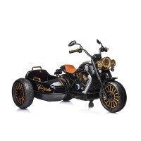 Motocicleta electrica pentru copii cu atas si motor 12V Turbo Negru