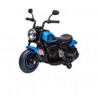 Motocicleta electrica pentru copii cu pedala, muzica si far cu lumina - Albastru