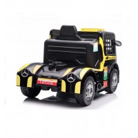 Camion electric pentru copii cu platforma, telecomanda si 2 motoare 12V Mercedes Benz Axor galben