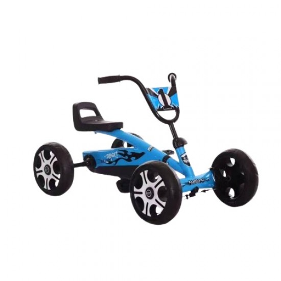 Kart pentru copii cu cadru metalic si roti EVA albastru