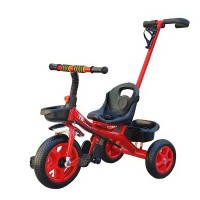 Tricicleta Yuebei cu maner parental - Rosu