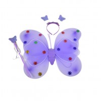 Set accesorii aripi de fluture cu bagheta si coronita