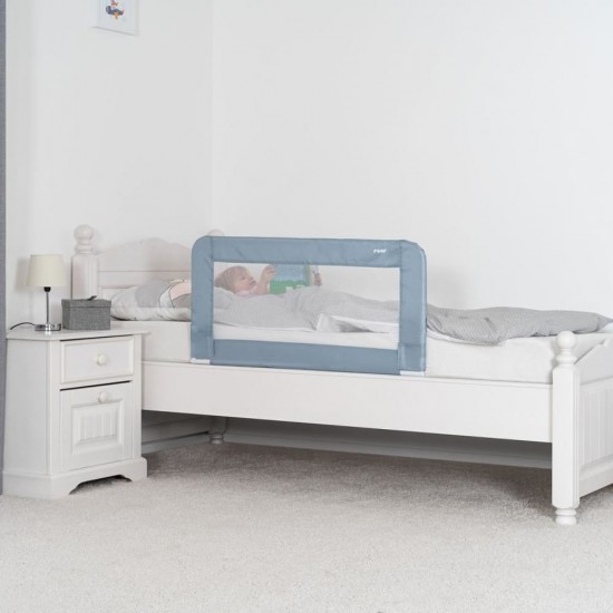 Bariera protectie anticadere pat copii, lungime 100 cm, albastru-gri Reer Sleep'n Keep
