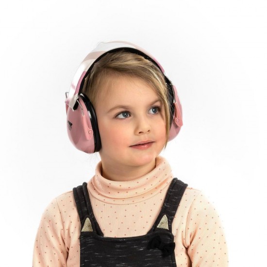 Casti antifonice pentru copii, protectie auditiva, SNR 27, 5+ ani, Reer SilentGuard Kids roz