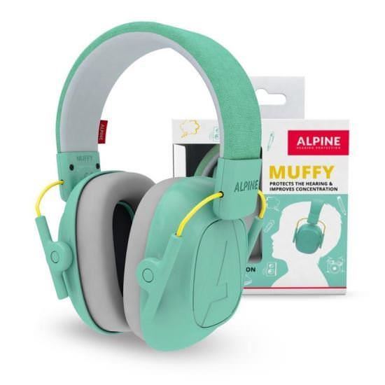 Casti antifonice pliabile pentru copii 5-16 ani SNR 25 Alpine Muffy Kids verde menta