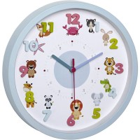Ceas de perete pentru copii, silentios, cu animale si cifre 3D, TFA Little Animals