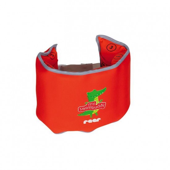 Centura de inot din neopren pentru copii, ajustabila, 15–30 kg (2-6 ani), rosie, Reer MySwimBuddy Swim Belt