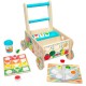 Carucior premergator din lemn cu set de jucarii educative Melissa and Doug