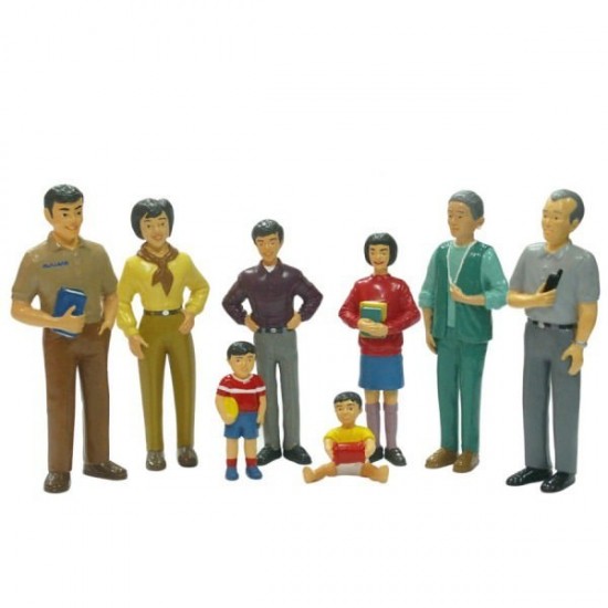 Set 8 figurine familie asiatica Miniland