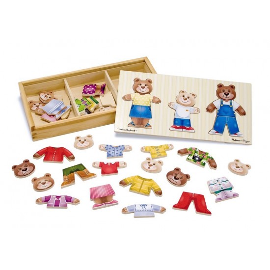 Set de joaca Melissa and Doug - Imbraca familia de ursuleti