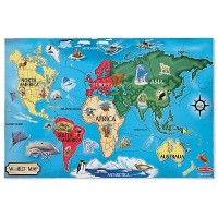Puzzle de podea Harta Lumii World Map Melissa and Doug 33 piese