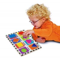 Puzzle lemn in relief forme geometrice Melissa and Doug 8 piese