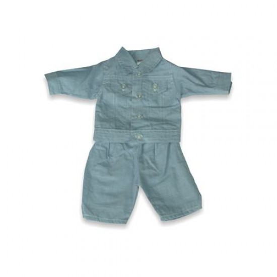 Set costum jeans pentru papusi Miniland 38-42 cm