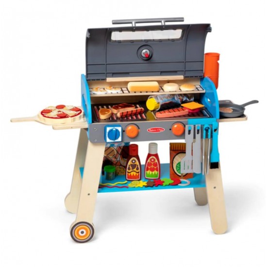 Set de joaca din lemn cu accesorii Grill si Pizza Melissa and Doug