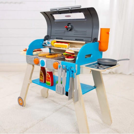 Set de joaca din lemn cu accesorii Grill si Pizza Melissa and Doug