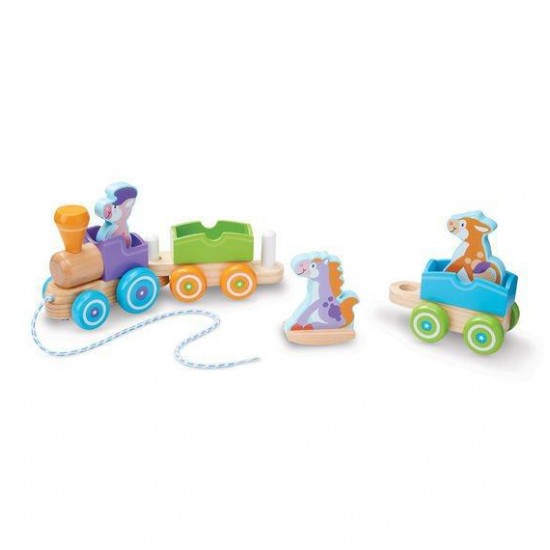 Trenulet din lemn cu animale - Melissa and Doug