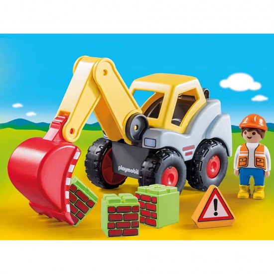 Playmobil 1.2.3 - Excavator cu brat mobil