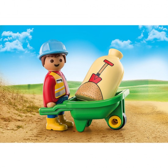 Playmobil 1.2.3 - Muncitor cu roaba