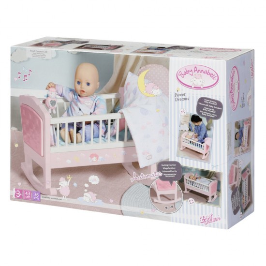 Patut cu melodii si sistem de leganare pentru papusa Baby Annabell