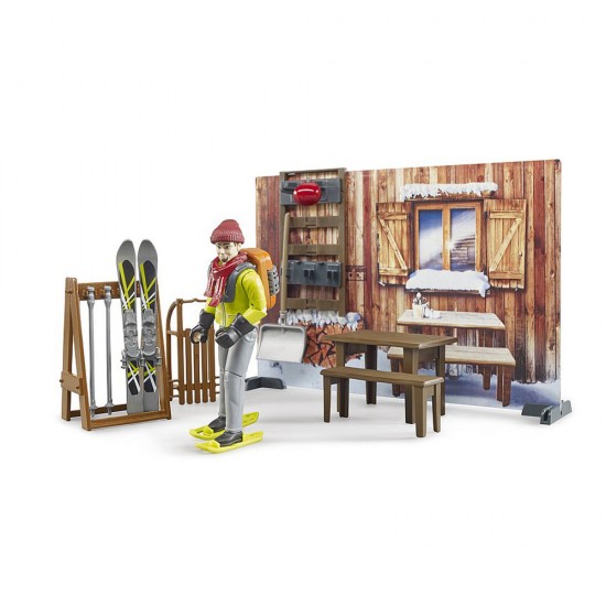 Set de joaca Bruder - Cabana montana cu snowmobil