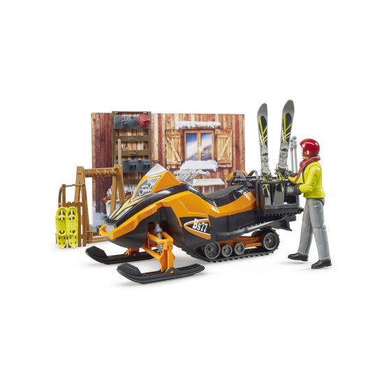 Set de joaca Bruder - Cabana montana cu snowmobil