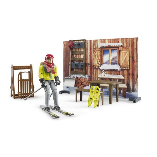 Set de joaca Bruder - Cabana montana cu snowmobil