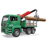 Camion lemne MAN TGA cu macara de incarcare si 3 busteni Bruder