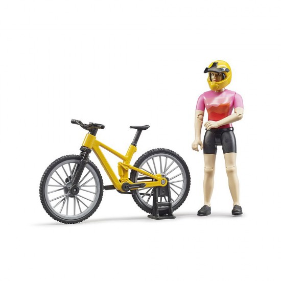 Figurina ciclista cu bicicleta de munte Bruder