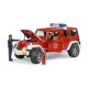 Jeep Wrangler Unlimited Rubicon de pompieri cu figurina Bruder