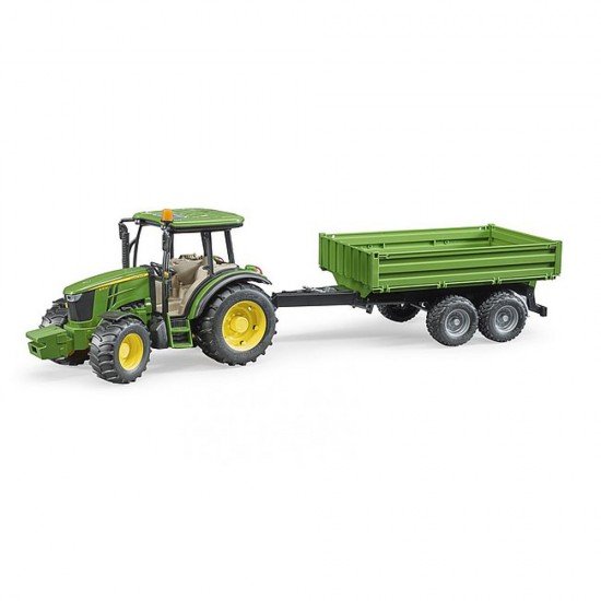 Tractor John Deere 5115M cu remorca basculabila Bruder