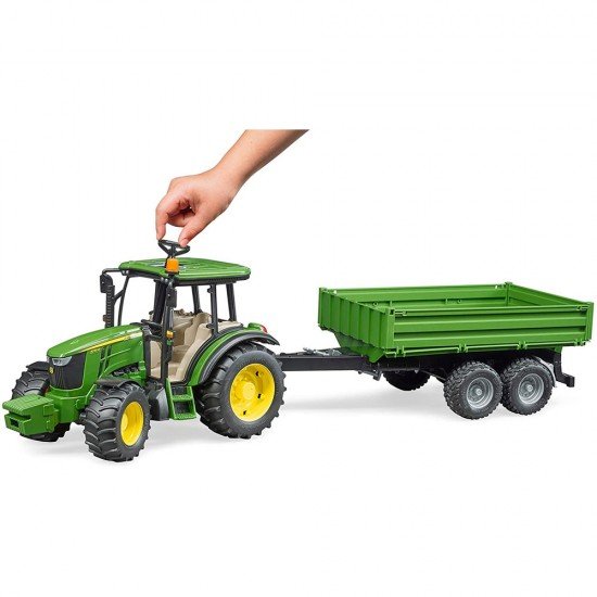 Tractor John Deere 5115M cu remorca basculabila Bruder