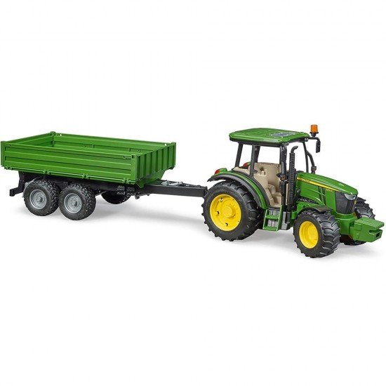 Tractor John Deere 5115M cu remorca basculabila Bruder