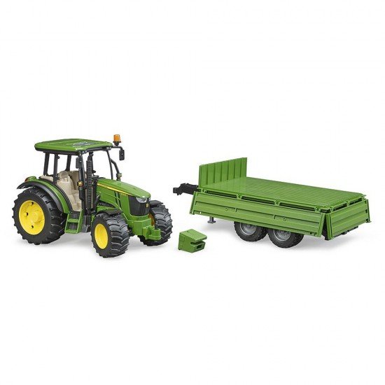 Tractor John Deere 5115M cu remorca basculabila Bruder