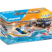 Playmobil Family Fun - Camion cu barca de viteza