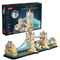 Puzzle 3D cu led Tower Bridge 222 piese Cubic Fun 