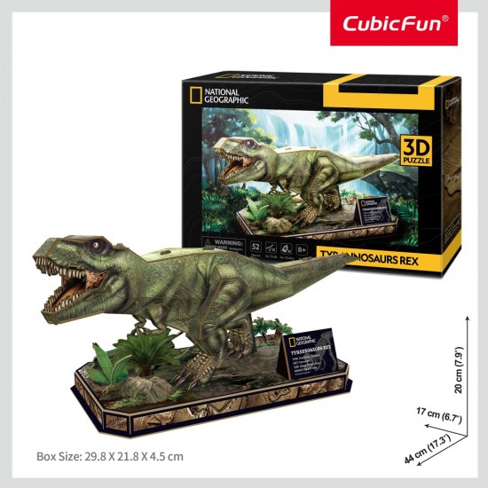 Puzzle 3D Tyrannosaurus Rex Cubic Fun 52 piese
