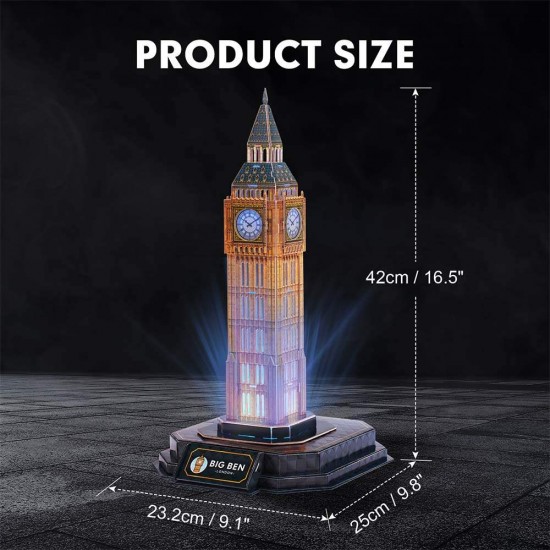 Puzzle 3D Big Ben editie luminoasa 32 piese CubicFun