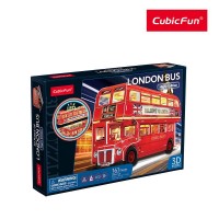 Puzzle 3D led autobuz cu etaj CubicFun 161 piese