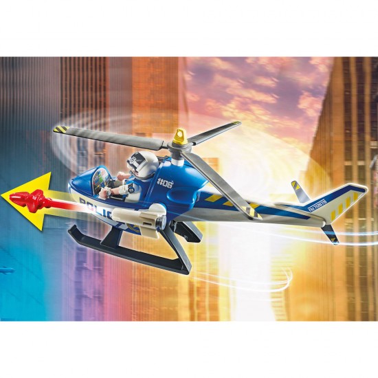 Playmobil City Action - Elicopter de politie in urmarirea dubei