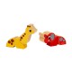 Set constructie girafa si elefant cu magnet Brio