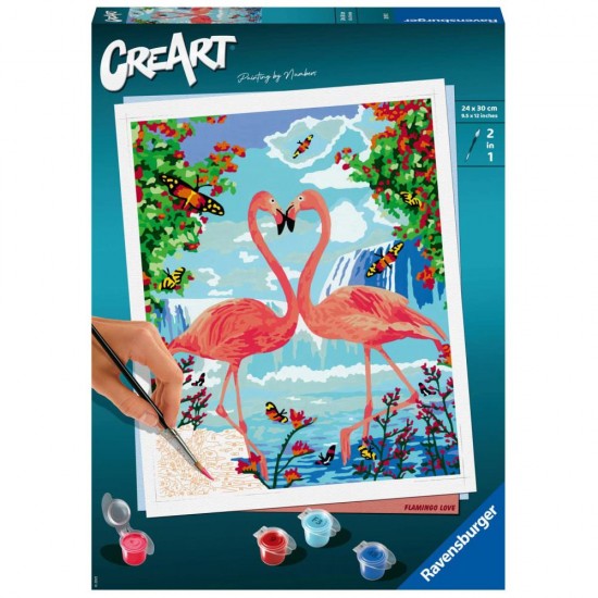 Pictura pe numere Ravensburger - Flamingo 2