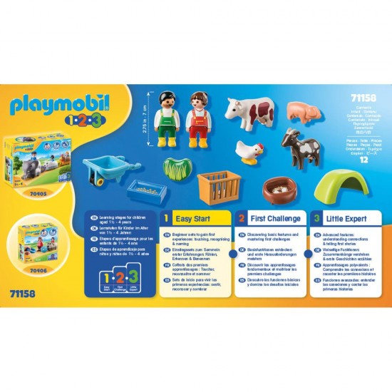 Set de joaca Playmobil 1.2.3 - Distractie la ferma