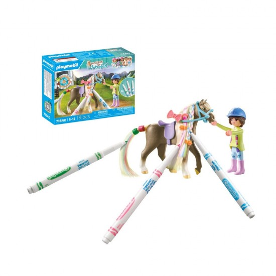 Playmobil Horses of Waterfall - Cal cu creioane Crayola