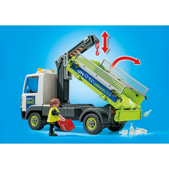 Playmobil City Action - Camion de reciclare sticla cu container