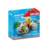 Playmobil City Life - Motocicleta galbena cu lumini