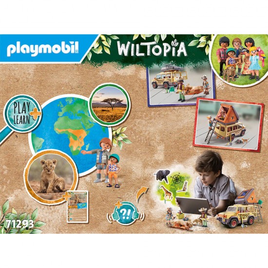 Playmobil Wiltopia - Vehicul de teren si lei