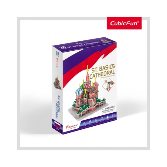 Puzzle 3D Catedrala St. Basil nivel mediu 92 piese